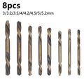 8pcs Double Head Auger Drill Bits Set For Wood Metal Hole Cutting 304 Stainless Steel Iron Wood Drilling 3~5.2mm Drill Bits Oasis Select 8pcs