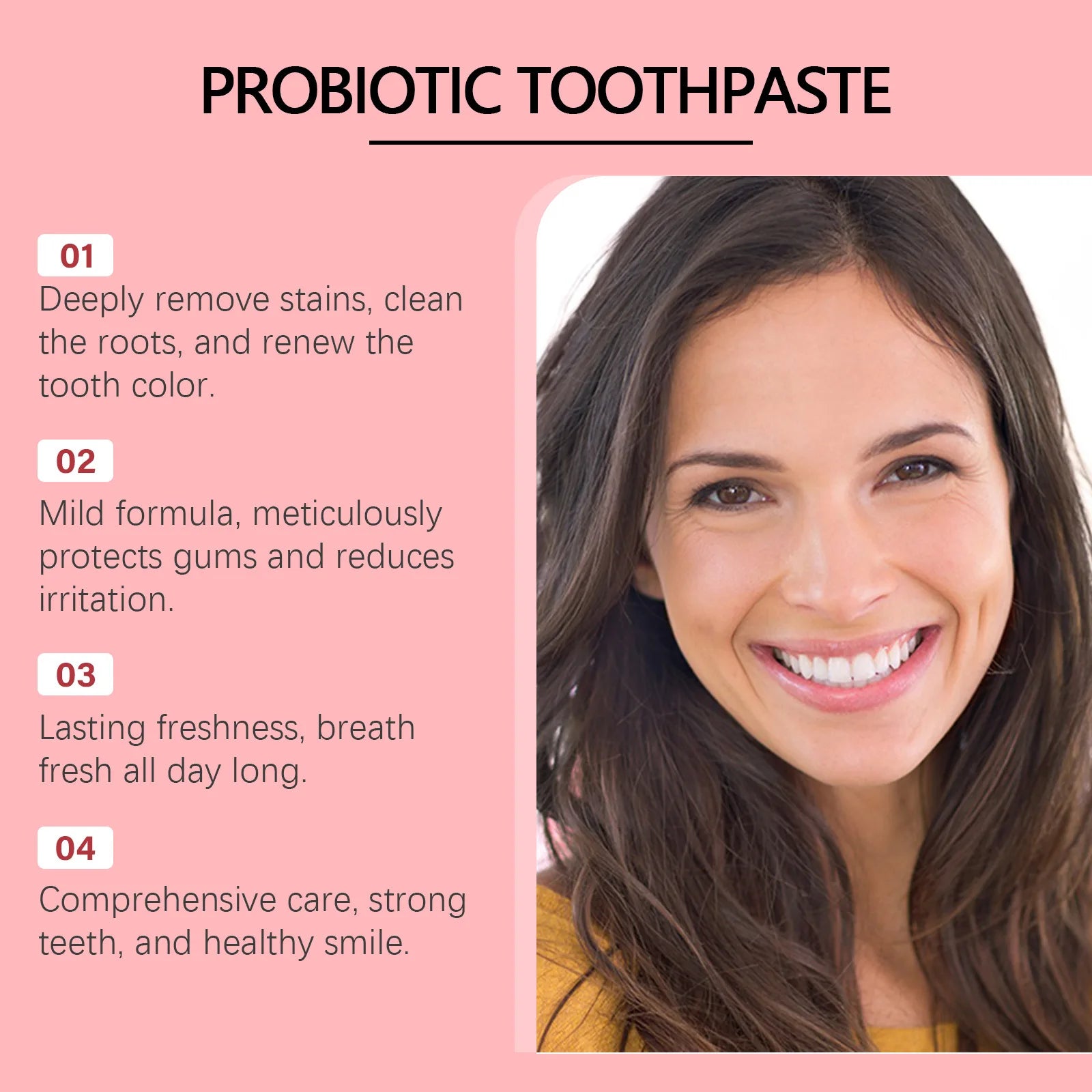 Mild Probiotic Toothpaste Fresh Breath Remove Plaque Stains Deep Clean Dental Oral Hygiene Teeth Brightening Toothpastes 120g Oasis Select