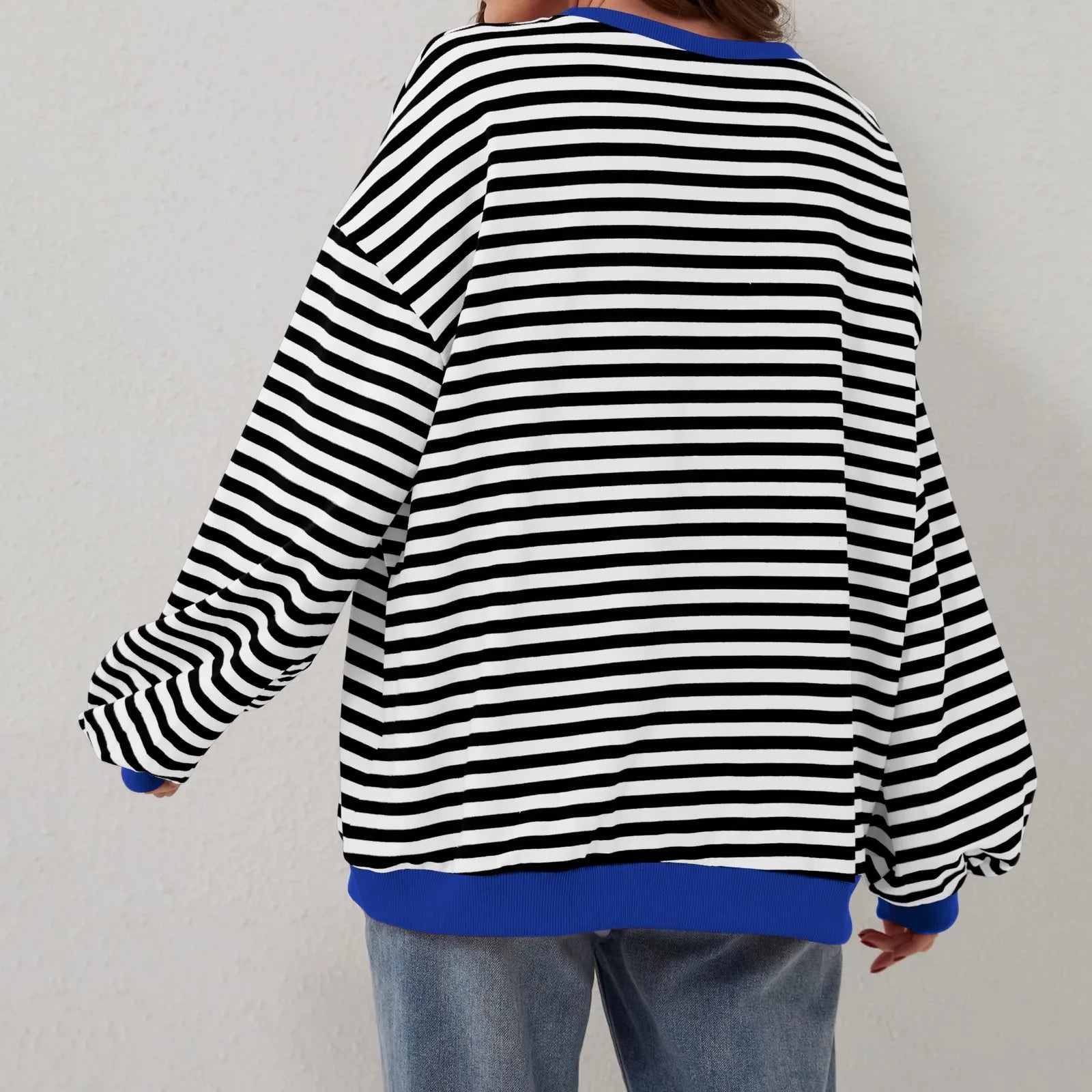 Women's Oversized Striped Long Sleeve T-Shirt | Korean Style Women's Casual Top Oasis Select