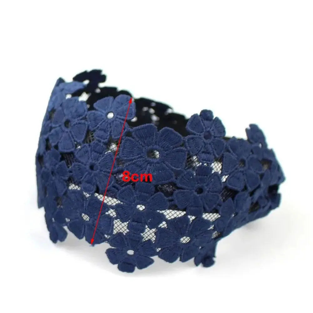 Fashion Embroidery Flower Lace Headband Anti-Slip Wide Edge Hair Hoop Handmade Hair Band Hair Accessories Oasis Select