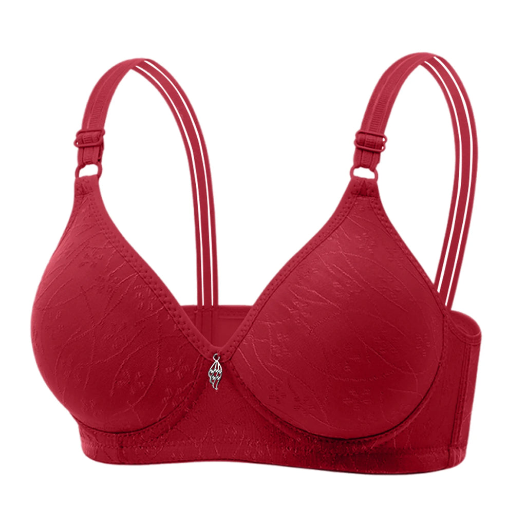 Traditional Style Women's Bra with Bamboo Charcoal Inner Cup Thin Molded Cup for Middle-Aged And Elderly Comfortable Underwear Oasis Select Wine 40