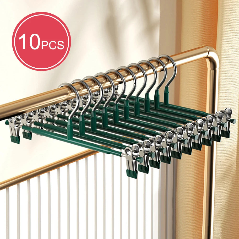 Stainless Steel Pants & Skirt Hangers with Adjustable Clips