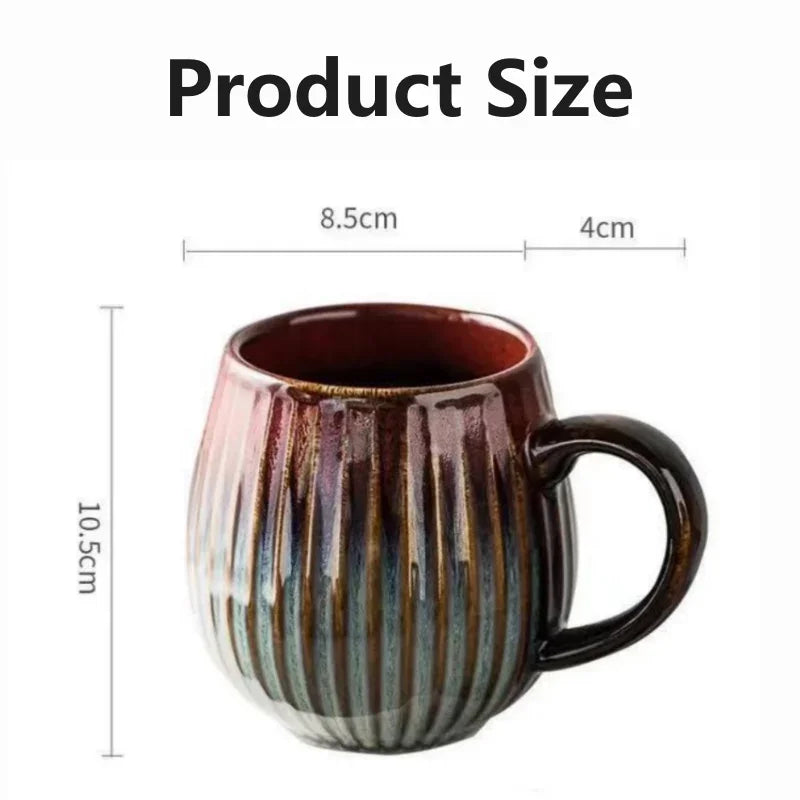500ml Creative Personality Mug Breakfast Cereal Milk Cute Ceramic Cup Daily Household Large-capacity Retro Coffee Cup Oasis Select