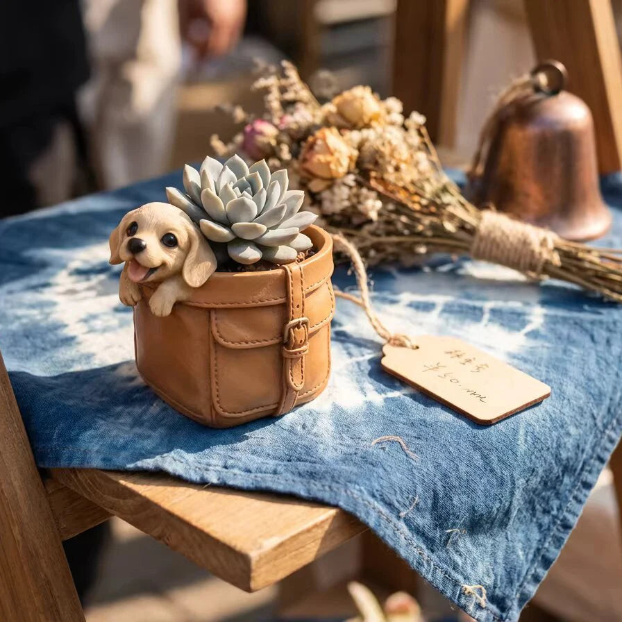 Dog Bag Flower Pot Silicone Molds DIY Succulent Plant Flowerpot Vases Mold Concrete Gypsum Candle Cup Resin Pen Holders Mould Oasis Select