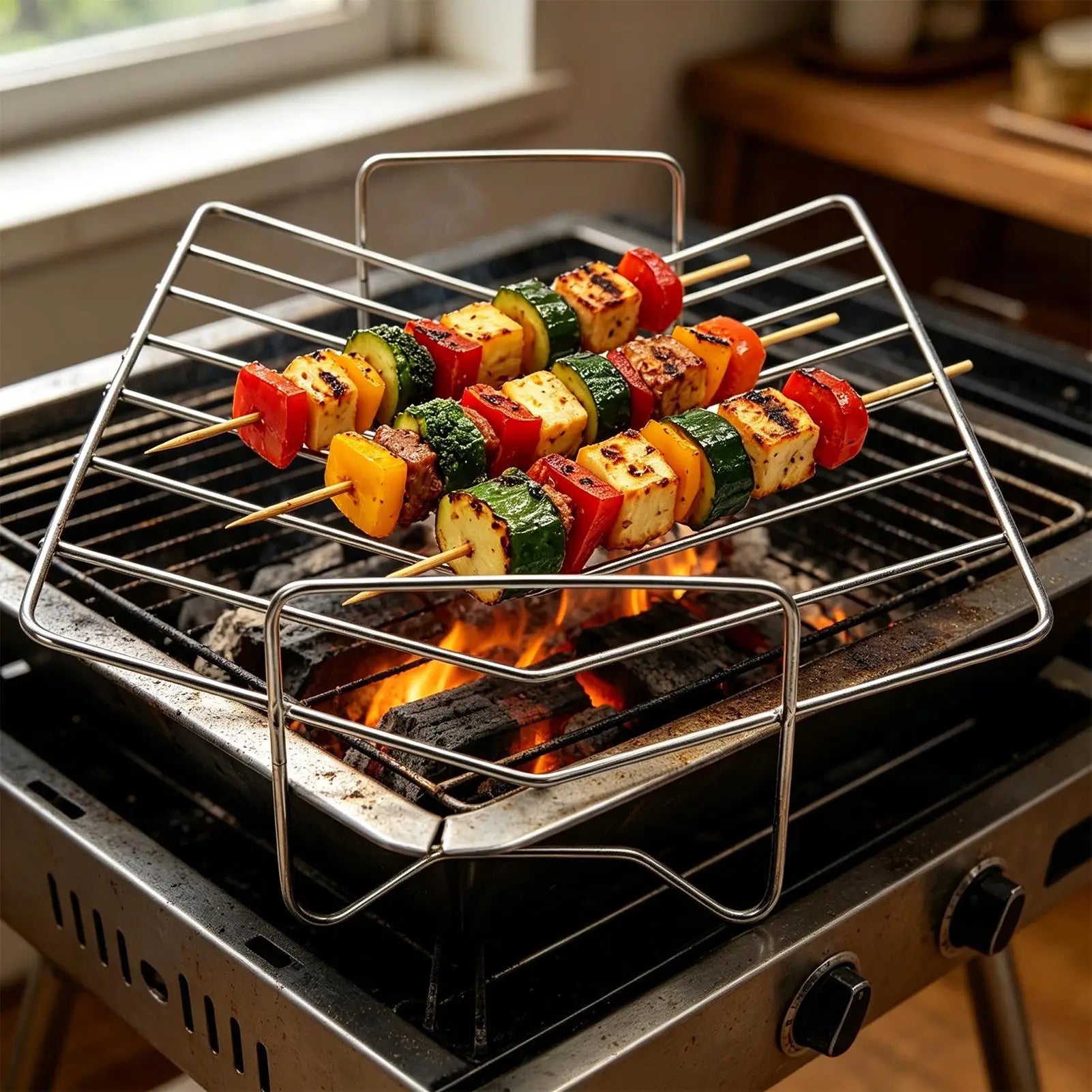 Roasting Rack Adjustable V-Shaped Roasting Rack Stainless Steel Turkey Stand for Even Baking Broiling Air Frying Kitchen Tool Oasis Select