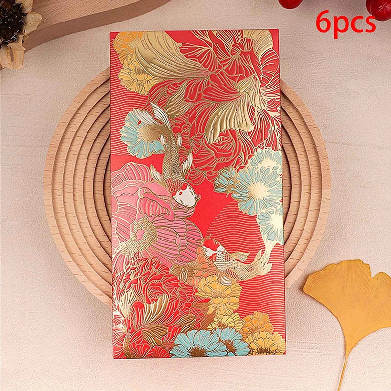 Koi Lucky Red Envelopes Set of 6 | Spring Festival & Wedding