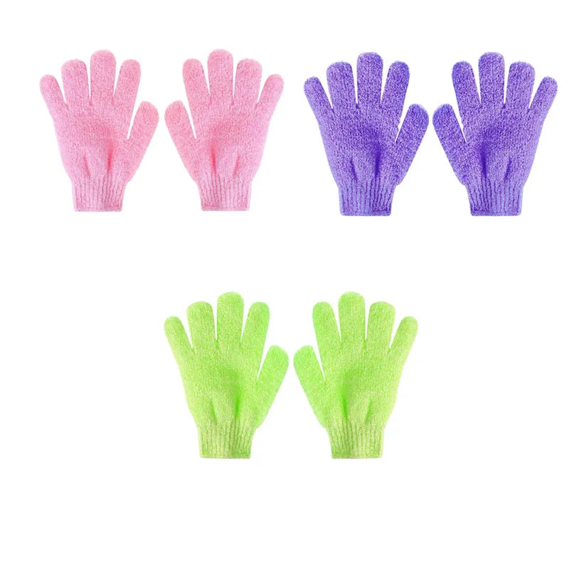 1/2/3pairs Exfoliating Bath Gloves Double Sided Bath Gloves For Beauty Spa Massage Skin Shower Scrubber Bathing Accessories Oasis Select 3pairs mix 1