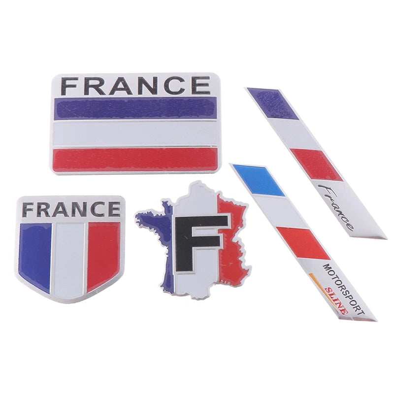 1Pc French flag logo emblem alloy badge car motorcycle decor stickers Oasis Select