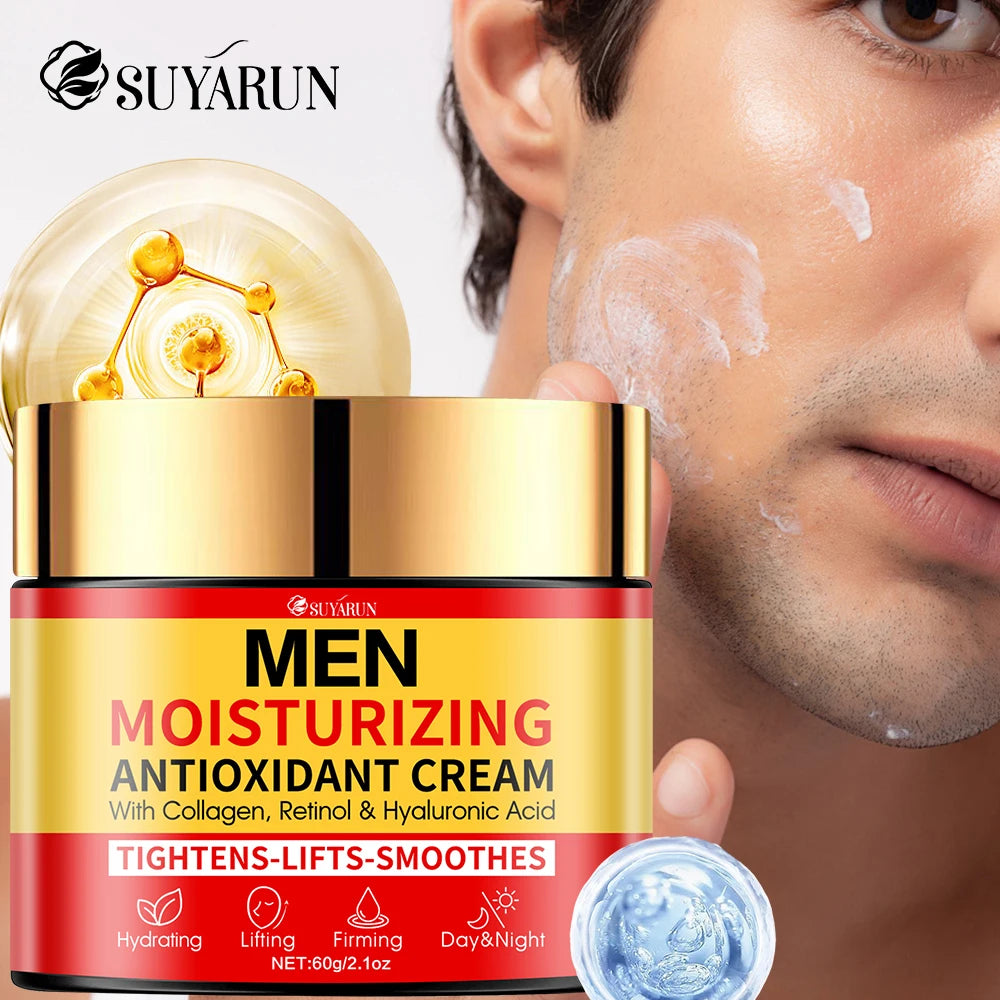 SUYARUN Men's Firming Anti-Aging Face Cream - Intense Hydration, Fast-Absorbing & Oil-Free Formula for All Skin Types. Oasis Select