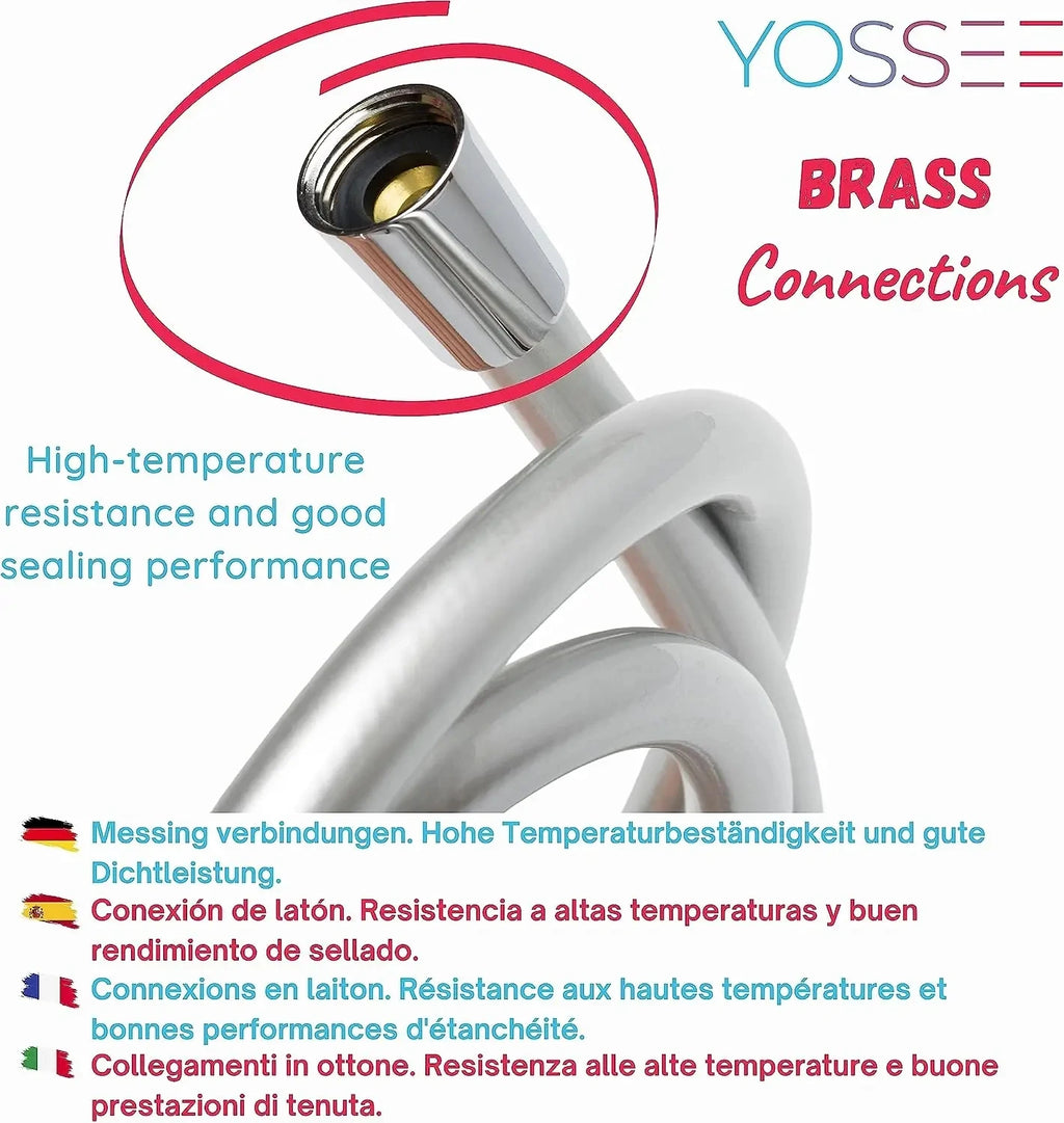 New PVC High Pressure Silver & Black Smooth Shower Hose For Bathroom Handheld Head Flexible Plumbing Anti Winding GI/2 Universal Oasis Select