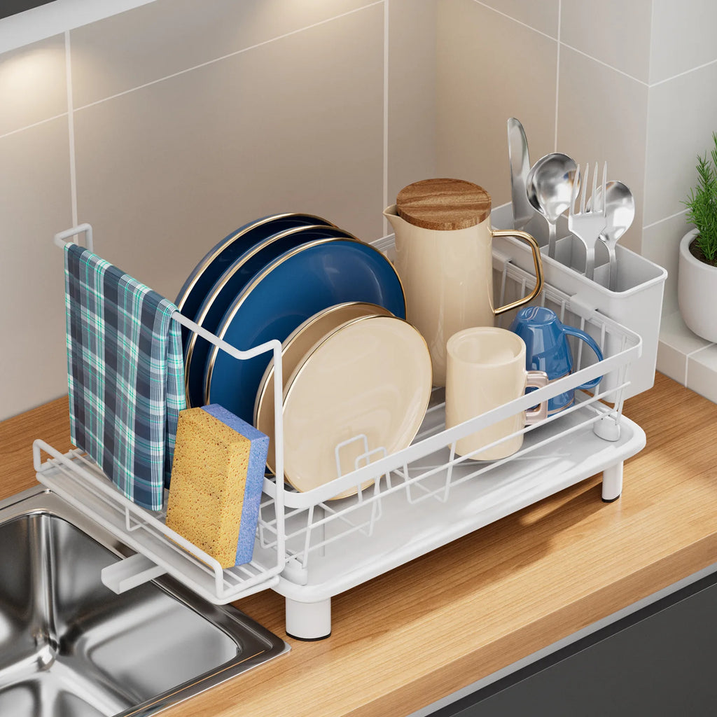 Dish Drain Rack Multifunctional Dish Storage Box Countertop Dish Rack Sponge Rack Kitchen Shelf Oasis Select