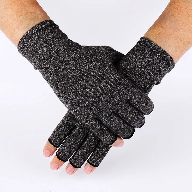 Compression gloves, with eased design, suitable for both men and women, finger-revealing compression bandages, black. Oasis Select