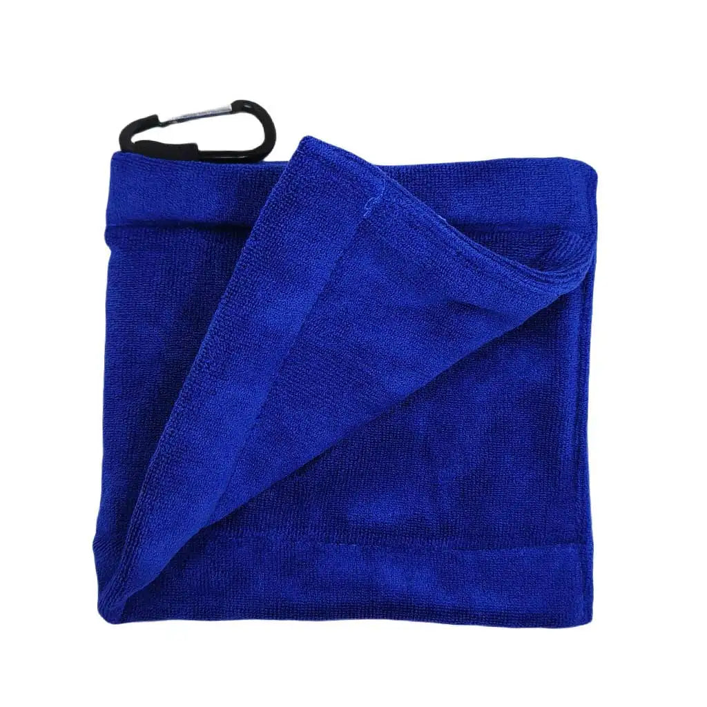 Quick-Dry Golf Towel with Metal Clip Golf Club Cleaner Towel with Secure Carabiner Hook for Golf Clubs Balls and Outdoor Sports Oasis Select Blue