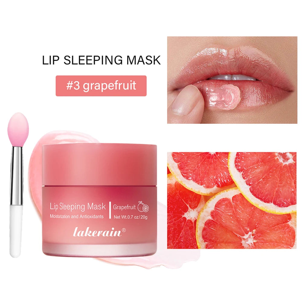 Lip Sleeping Mask – Overnight Vitamin C Hydrating Lip Treatment Overnight Lip Mask Oasis Select 03 grapefruit brush
