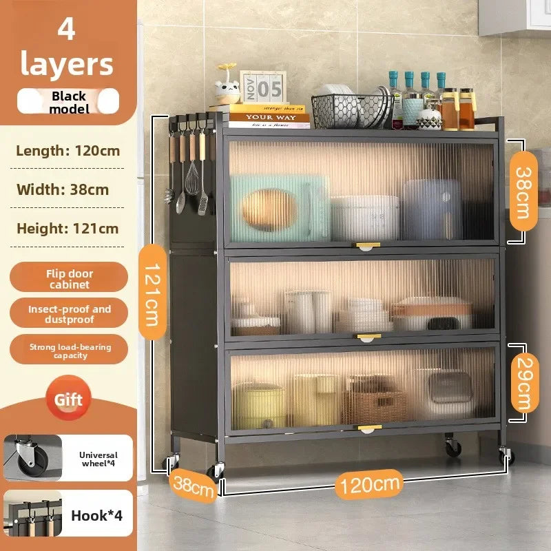 Shelves Floor-to-ceiling multi-layer household cupboards Storage cabinets Against the wall Side cabinets Storage cabinets Oasis Select Black 38 120-4-3