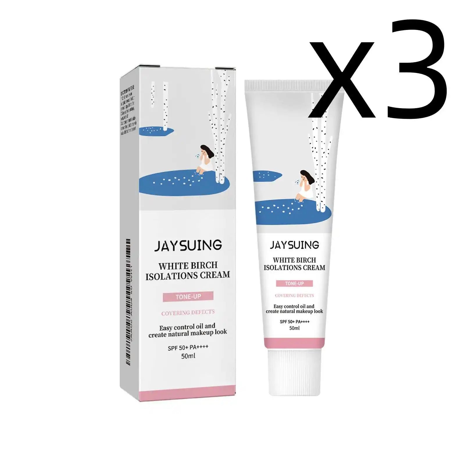 Sunscreen Spf 50+ Pa+++ Uv Protection Isolation Sunblock Refreshing Brightening Hydrating Waterproof Makeup Whit-ening Sun Cream Oasis Select 3x50ml 50 ML