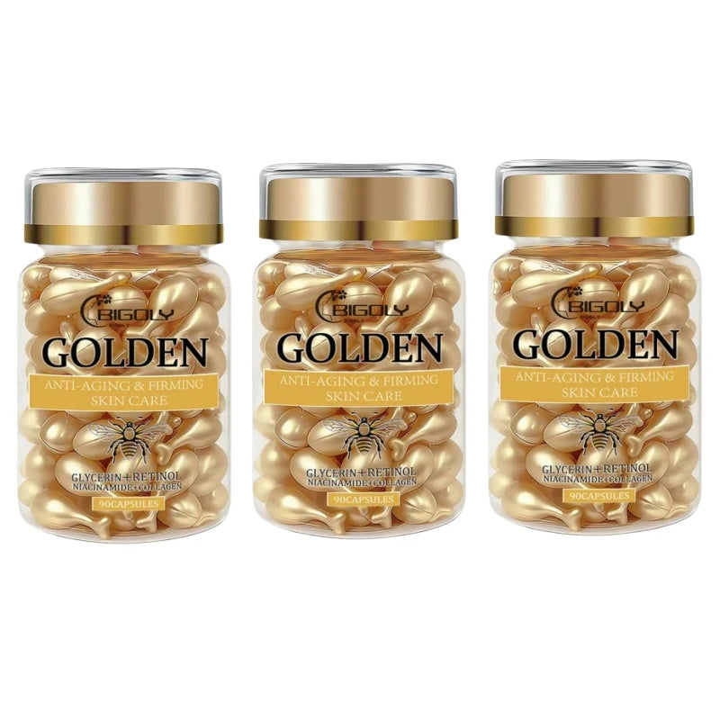 Retinol & Collagen Face Serum Capsules – 90ct Anti-Aging Face Serum Capsules Oasis Select 3 Bottles