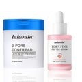 Lakerain 2Pcs Skincare Set 0‑Pore Toner Pad Pink Peptide Salmon DNA Glow Serum Pure Shea Butter Pore Care Moisturizer Oasis Select 1set