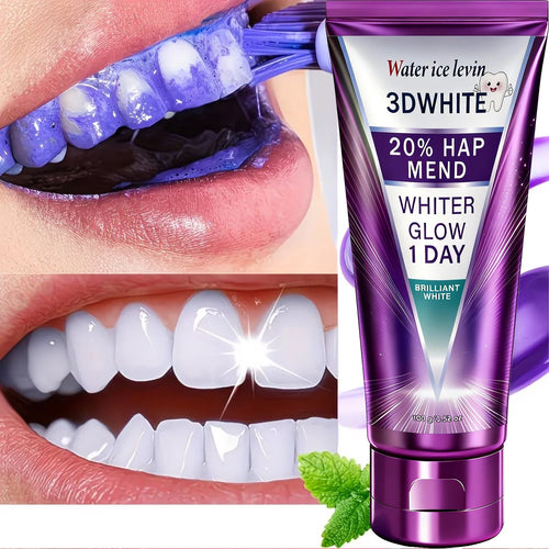 20% HAP 3D White Toothpaste - 1 Day Whiter Teeth, Deep Stain Remover, Cool Menthol for Fresh Breath & Strong Enamel Oasis Select