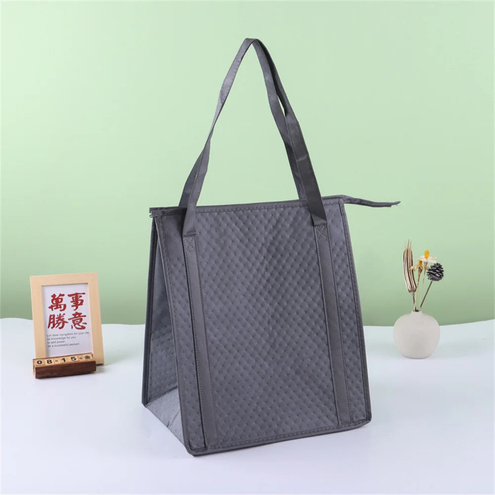 1PC Portable Lunch Cooler Beer Delivery Bag Folding Insulation Picnic Ice Pack Food Tote Thermal Bag Drink Carrier Insulated Bag Oasis Select Grey