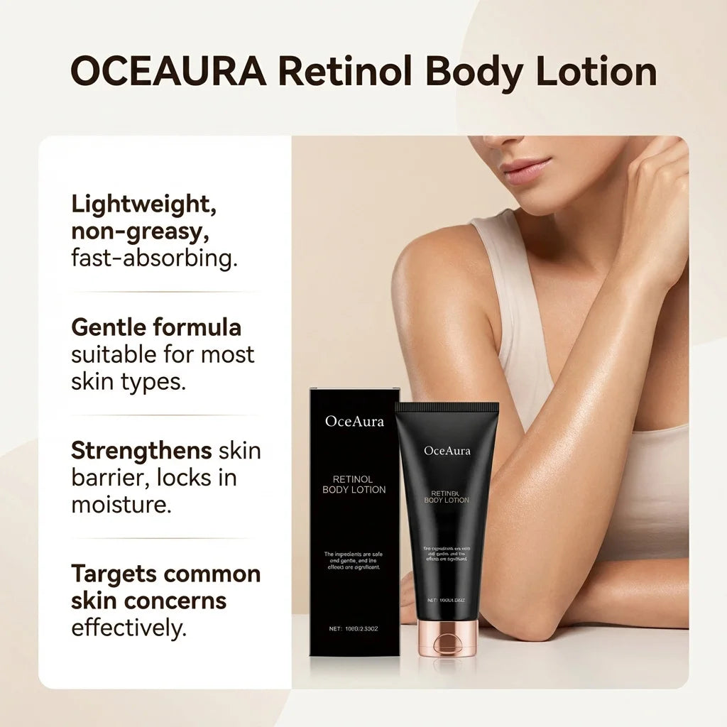 Retinol Body Lotion Anti Aging Firming Hydrating Brightening Increase Elasticity Softening Moisturizer for Dry Skin Body Cream Oasis Select