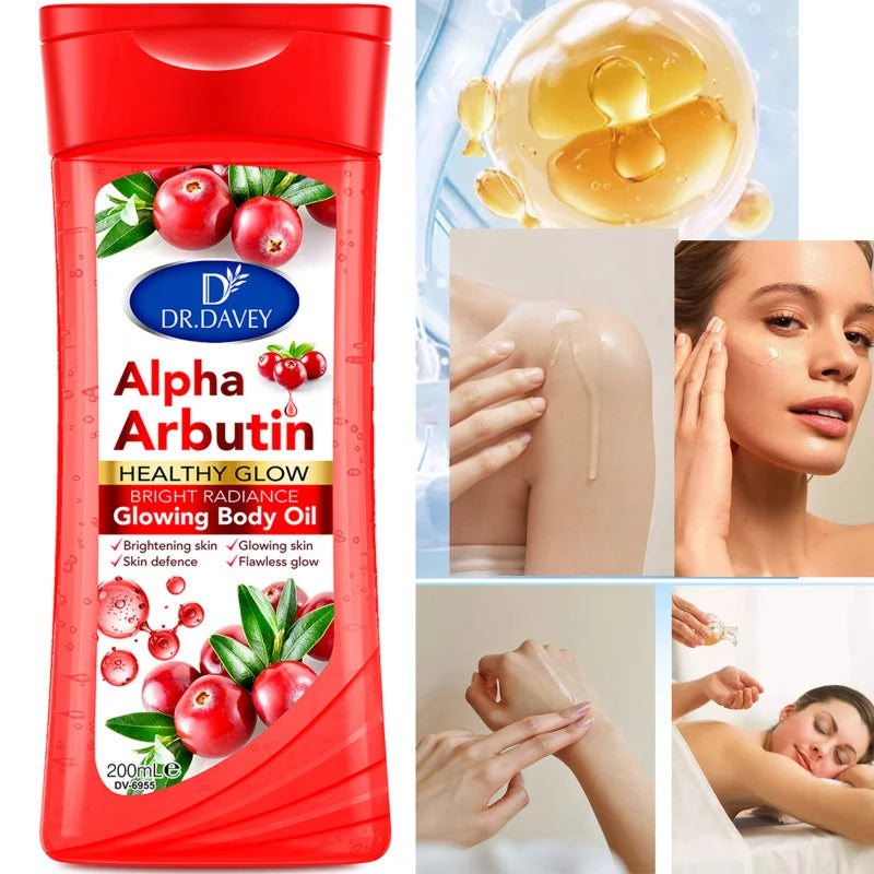 DR.DAVEY Alpha Arbutin Body Oil 200ml – Brightening Moisturizer