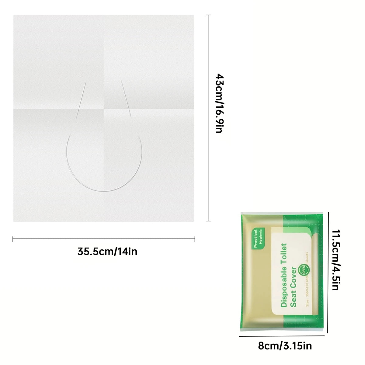50/20pcs flushable toilet mat, disposable toilet seat, public restroom, airplane and camping, adult toilet essentials Oasis Select