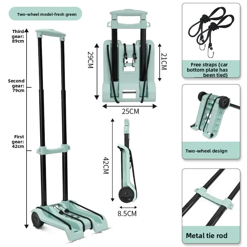 Multi-functional Household small cart folding pull goods handling trailer shopping cart luggage trolley Oasis Select