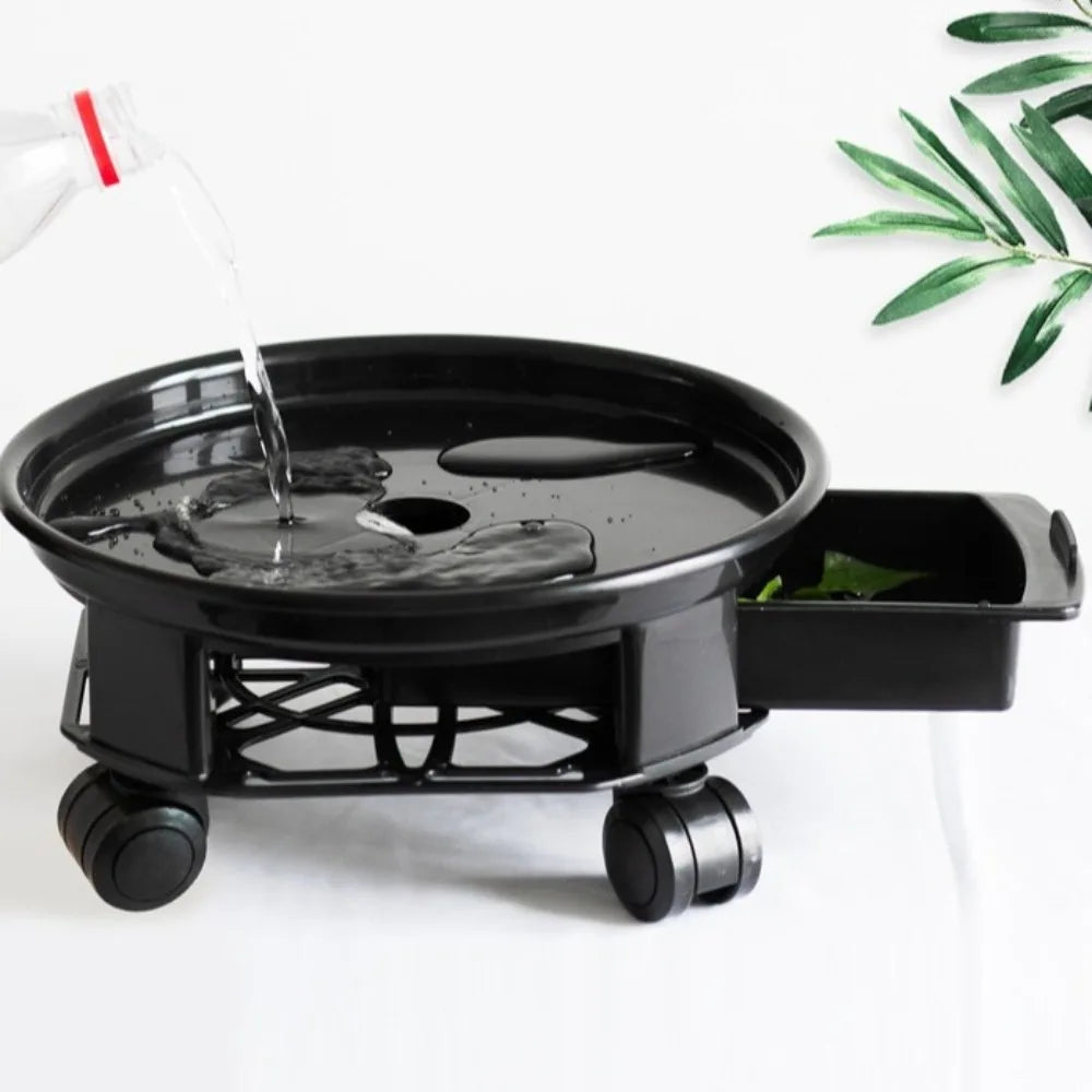 360° Rolling Plant Pot Tray with Wheels & Water Tray Rolling Plant Pot Tray Oasis Select
