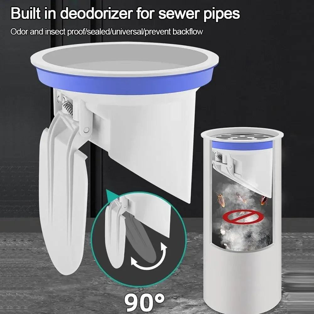 Anti-leak Drainage Pipe Floor Drains Floor Outlet Odor-resistant Insect-proof Roof Cover Automatic Closing Replacement Oasis Select