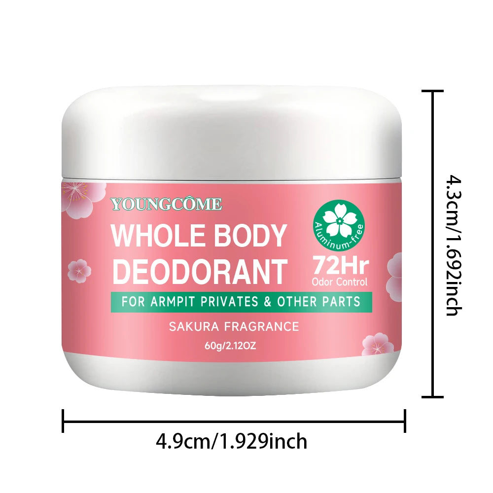 Natural Whole Body Deodorant for Men & Women - 72H Long Lasting Odor Protection, Aluminum-Free, Moisturizing & Gentle for Sensit Oasis Select 60g