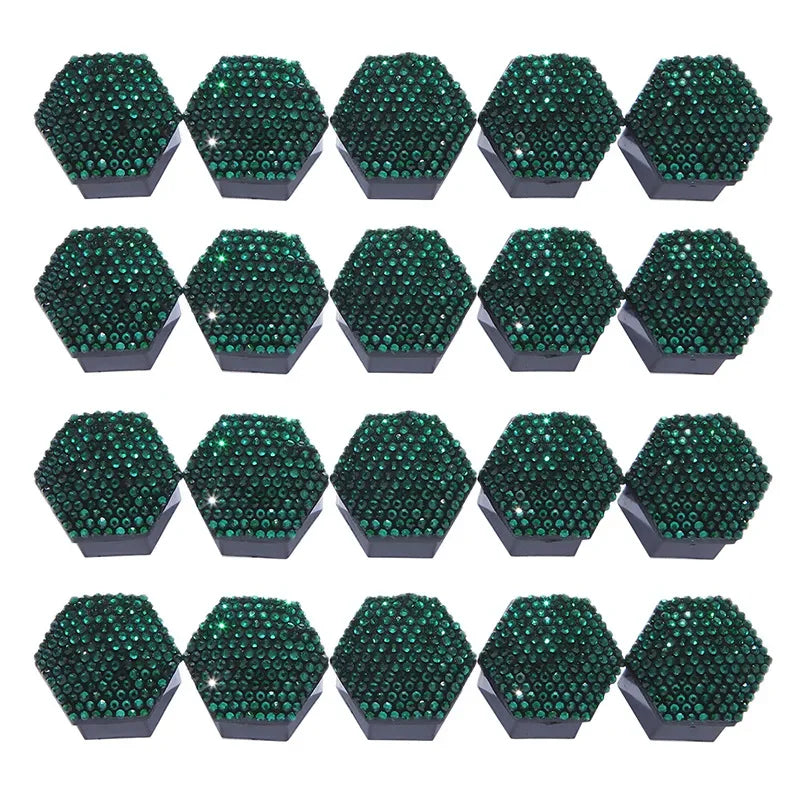 1Set Car Tire Screw Protection Cover Diamond-studded Hub Caps Anti-Rust Wheel Nut Rim Cover Wheel Nut Caps Gift for New Car Oasis Select Green 21mm 20Pcs