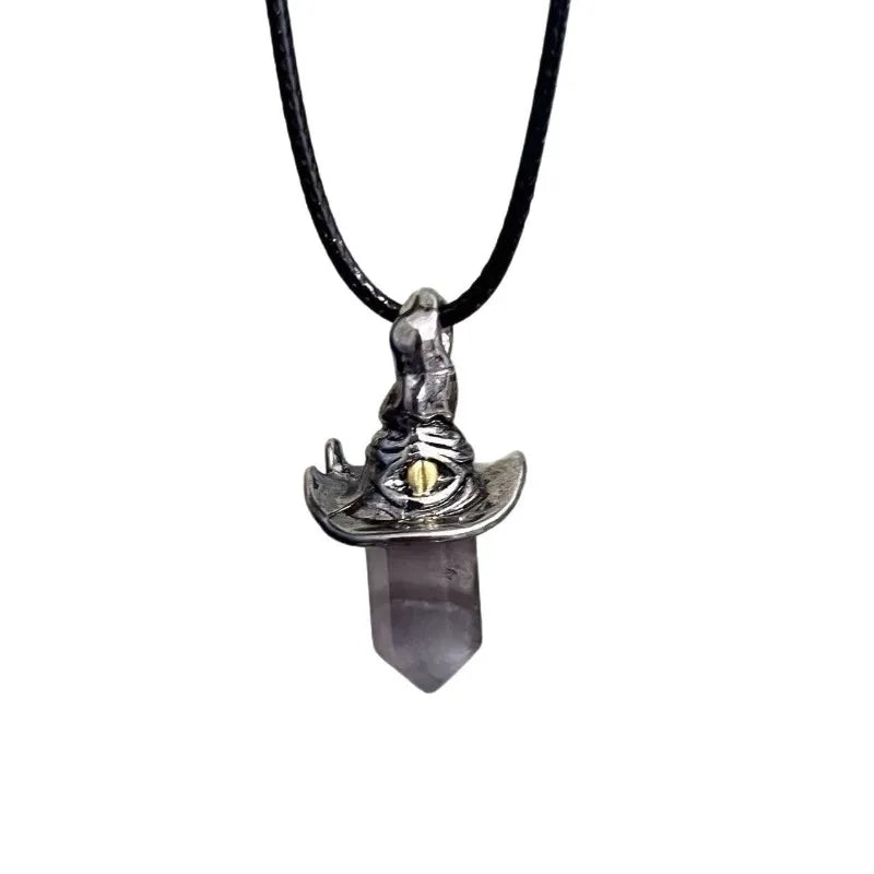 Halloween Crystal Pendant Necklace Single Eye Design Gothic Daily Wear Jewelry Retro Fantasy Charm Accessory For Men Women Oasis Select