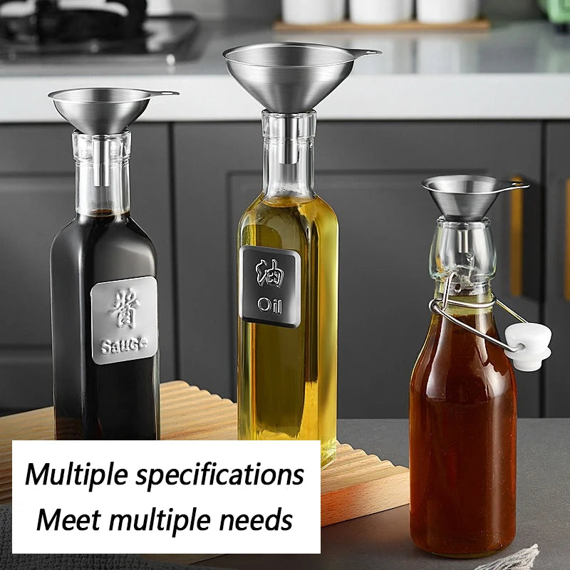 3/5 Pcs Stainless Steel Kitchen Funnels Set Food Grade Metal Funnels for Filling Bottles Small Funnels for Essential Oil Spices Oasis Select