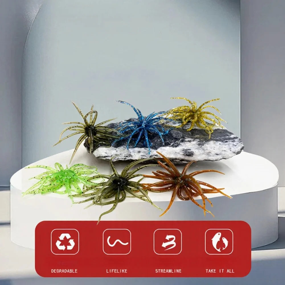 2pcs 6cm Sea Urchin Soft Bait TPR Floating Lure For Bass Mandarin Fish Sea Bream Fishing Tackle Worm Jig Head Rig Oasis Select