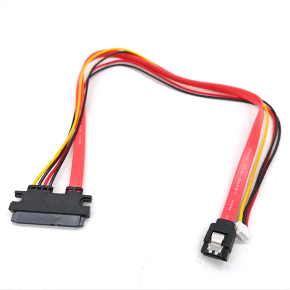 Hard Drive Data Power Supply Integrated Cable Small 4Pin Female & SATA 3.0 Male to SATA 22Pin(7+15Pin) Data Power Cable Oasis Select Khaki