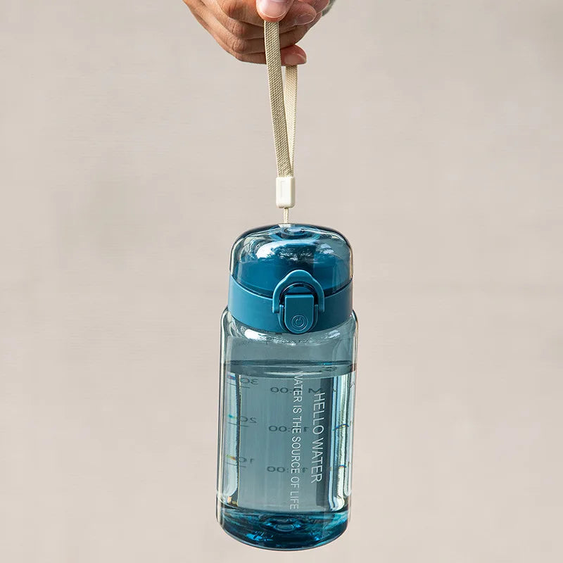 550ml Sports Water Bottle, Large-Capacity Transparent Scale Cup with Straight Drinking Bouncing Lid Outdoor Portable Kettle Oasis Select