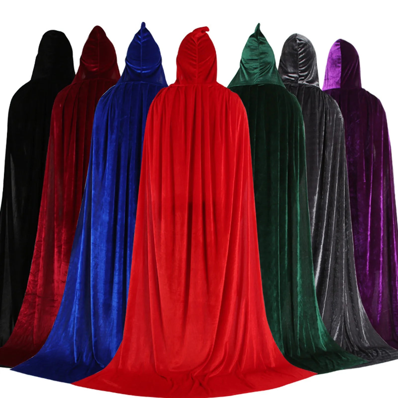 Hood Cloak Cosplay Medieval Long Cape Halloween Party Women Men Adult Long Mage Witchcraft Wicca Robe Conceal Gown Reenactment Oasis Select