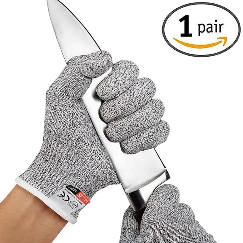 1Pair Grade 5 Cut Resistant Gloves Kitchen HPPE Scratch Resistant Glass Cutting Safety Protection for Gardeners Oasis Select