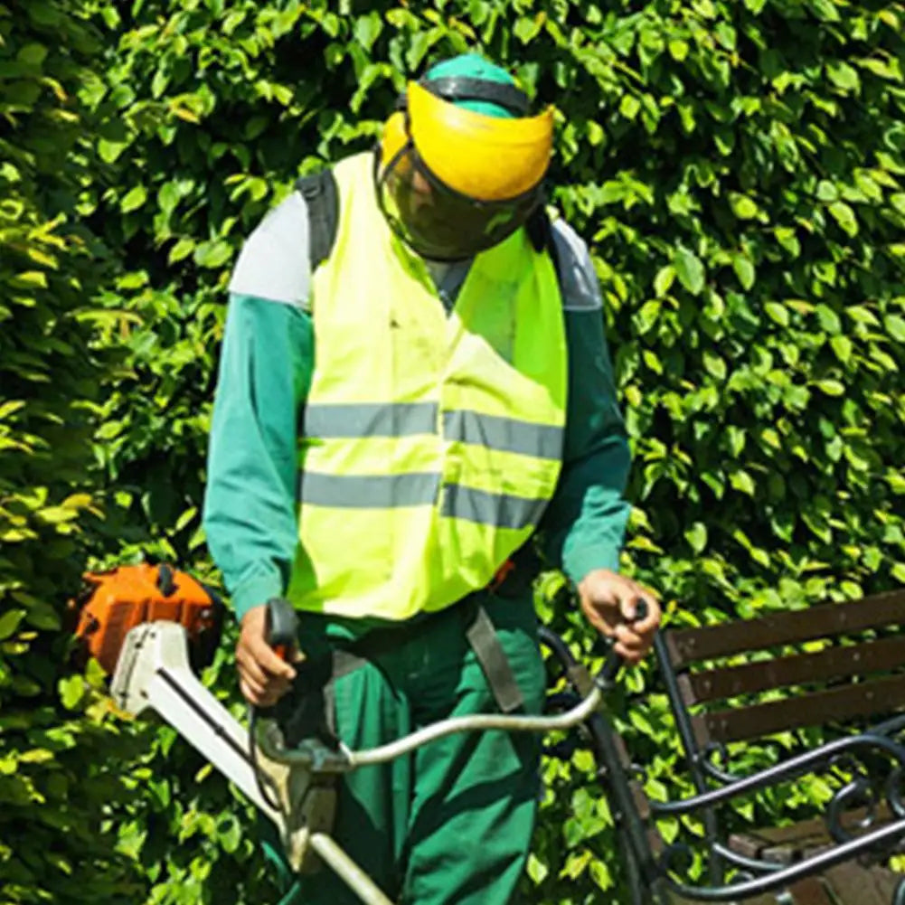 Garden Safety Helmet – Iron Mesh Face Mask for Lawn Mowing