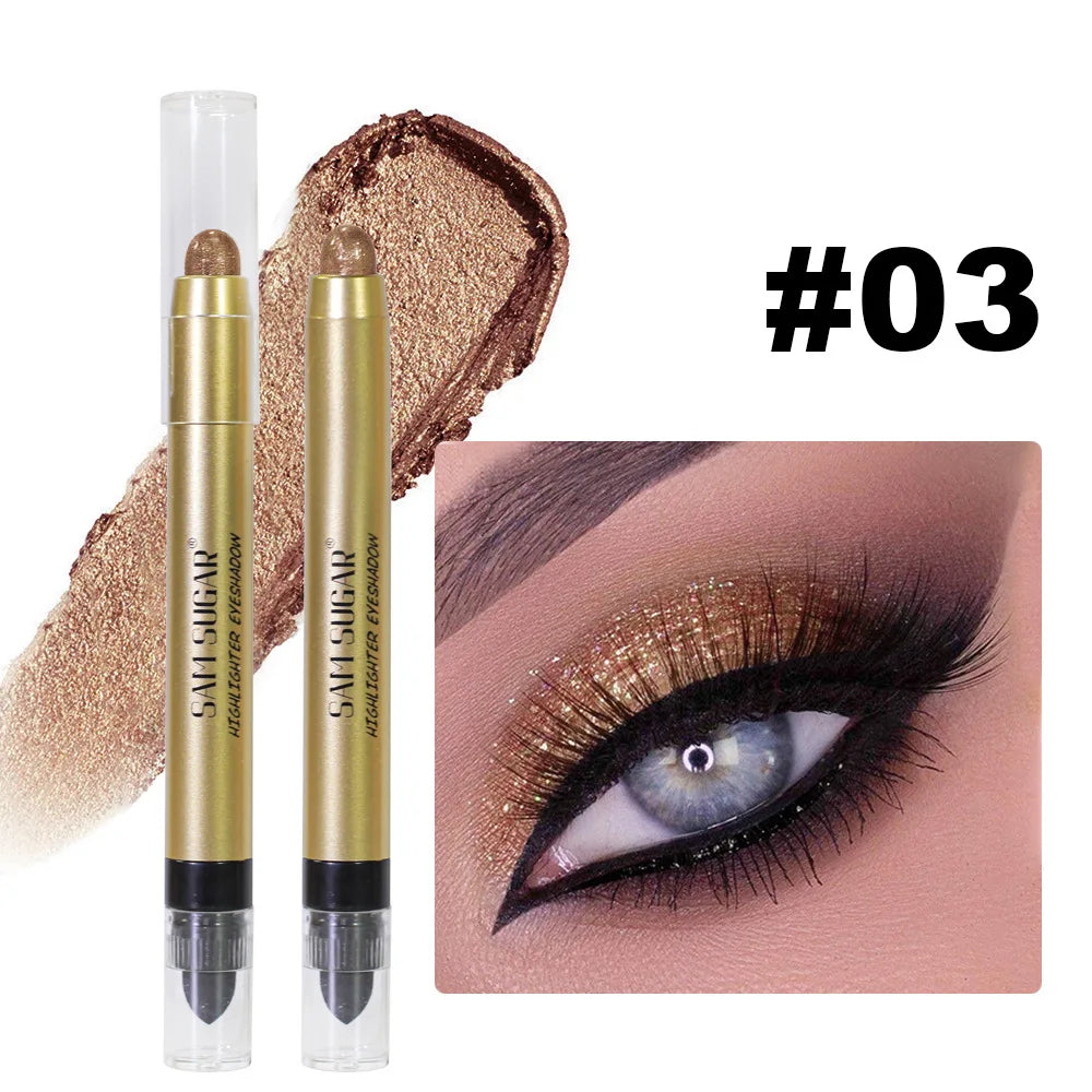 SAM SUGAR 2-in-1 Metallic Eyeshadow Highlighter Dual Tip Pen