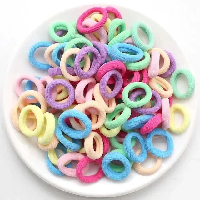 200PCS Women Girls Colorful Nylon Elastic Hair Bands Ponytail Hold Small Hair Tie Rubber Bands Scrunchie Hair Accessories Oasis Select spring color
