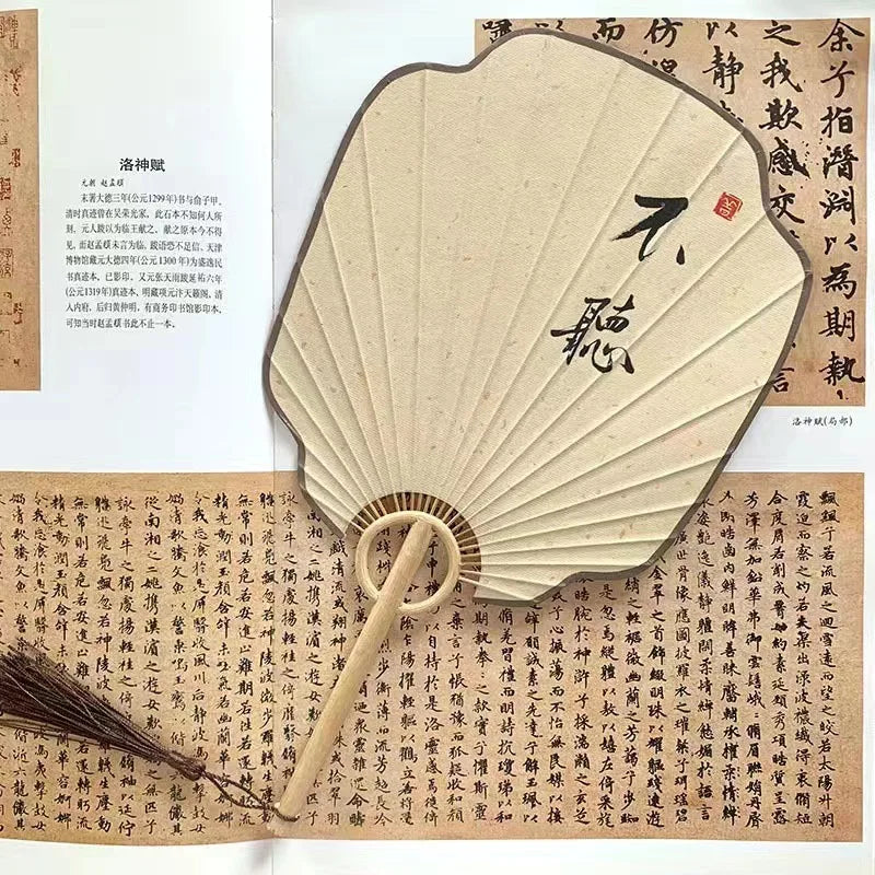 Hand-made Group Fan Ancient Zen Hanfu Palace Handwriting Calligraphy