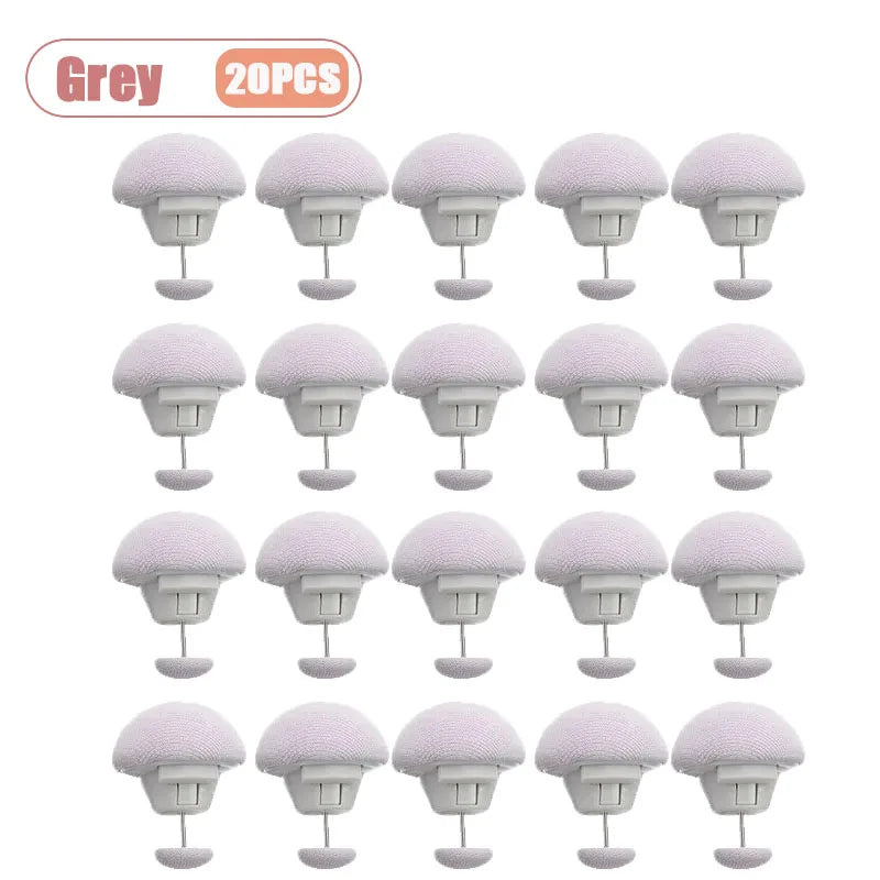20-80PCS Mushroom Head Duvet Clip Bed Sheet Fastener No Needle Sewing Release Non Slip Ring for Quilt Cover Mattress Holder Oasis Select Grey-20PCS