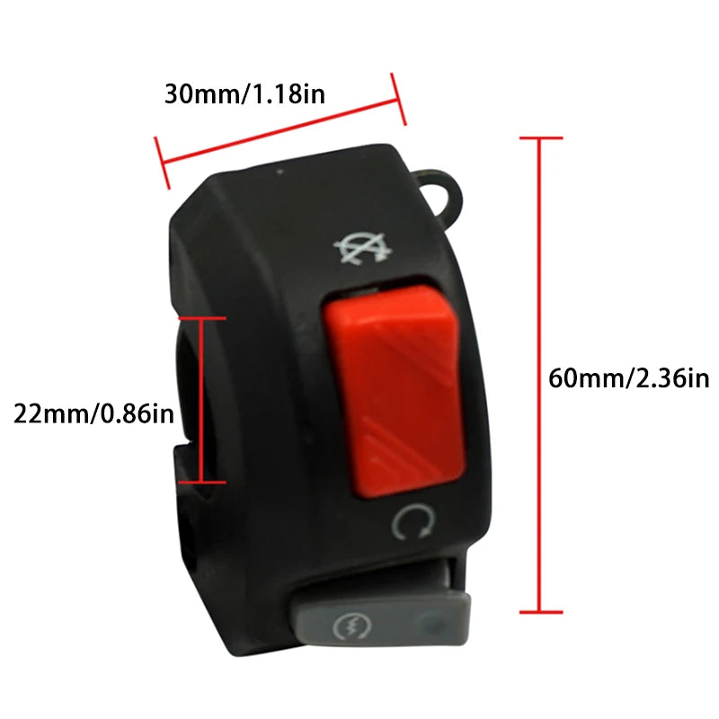 Motorcycle Switch Universal 7/8inch Handlebar Fog Hedlight Horn Start Kill Switch ON OFF Button 12V For ATV Scooters Snowmobile Oasis Select