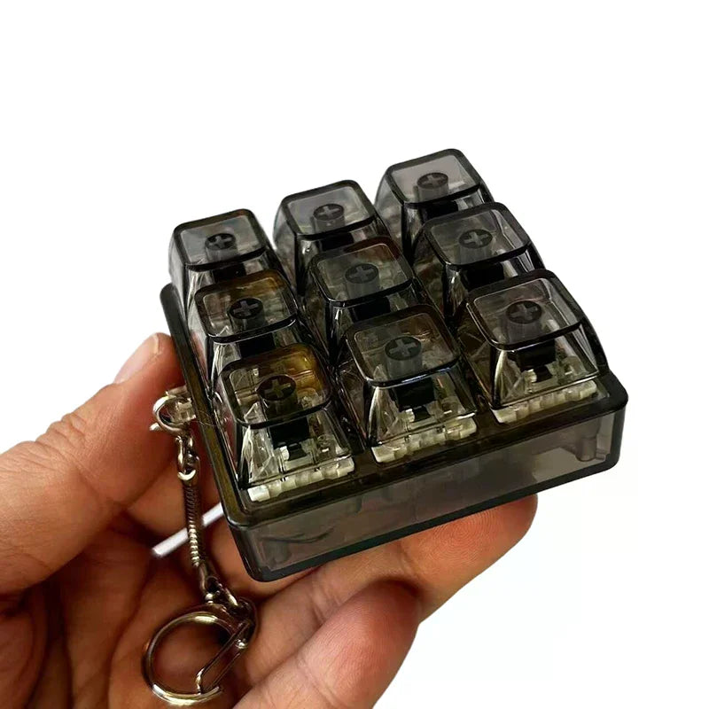 4/9 Keys Mechanical Keyboard Axis Tester LED Keyboard Key Toy Stress Relief DIY Button Keycap Fidget Keychain Toys Gift Oasis Select