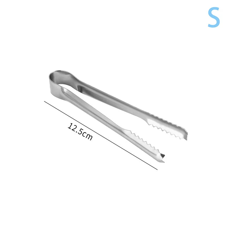 Stainless Steel BBQ Tongs | Non-Slip Toothed Grilling Clamp