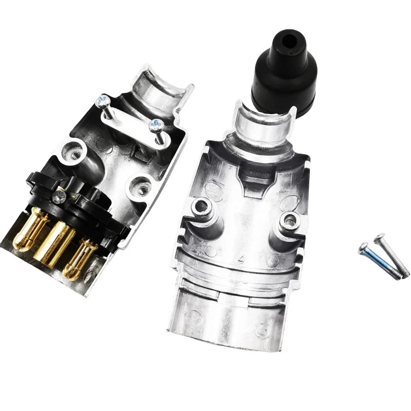 12V 7 Pin Trailer Plug Socket Set Aluminum Alloy Plug Trailer RV Plug Socket Car Trailer Coupling Connector EU Plug Oasis Select