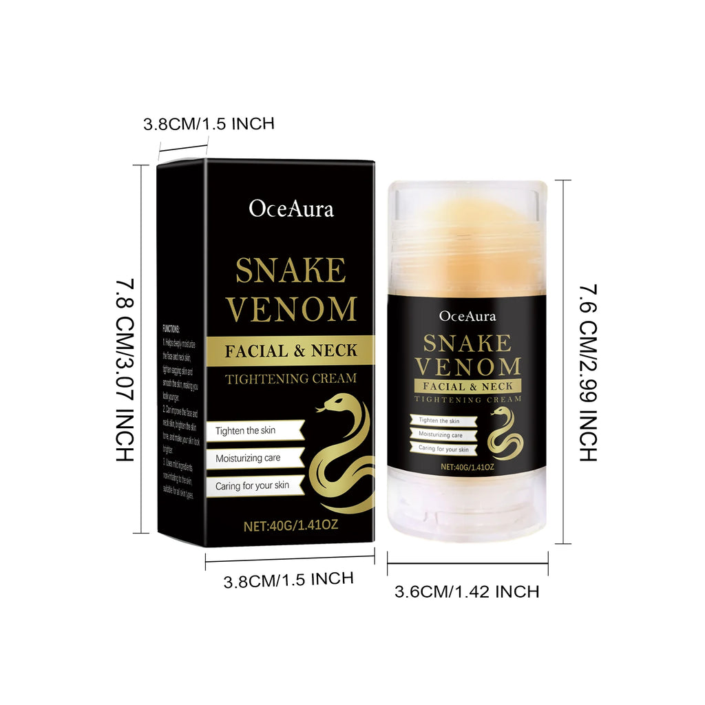 Snake Venom Neck Care Stick Lighten Fine Line Firming Lifting Face Neck Cream Stick Tightening Nourishing Anti-Aging Skin Care Oasis Select 40g Boxed