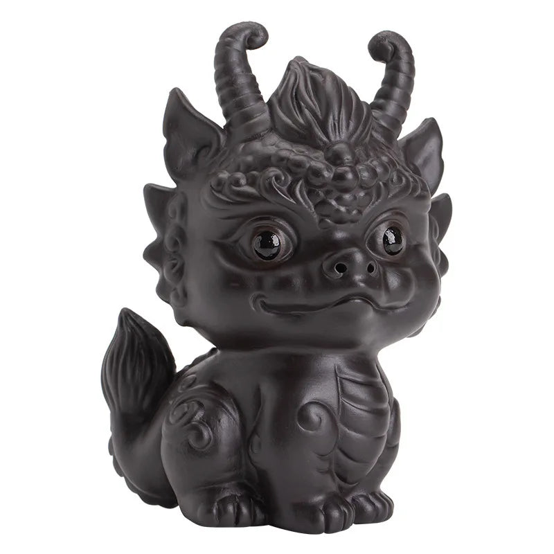 Purple Clay Dragon Tea Pet Ornament Cover Tea Play Tea Table Tea Brewing Play Small Tea Pet Kung Fu Tea Ceremony Accessories Oasis Select